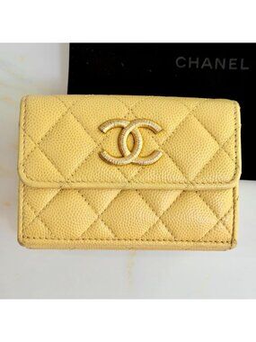 Chanel Caviar Leather Quilted Trifold Wallet